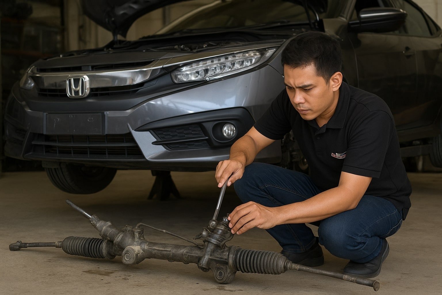rack steer rusak pondok aren