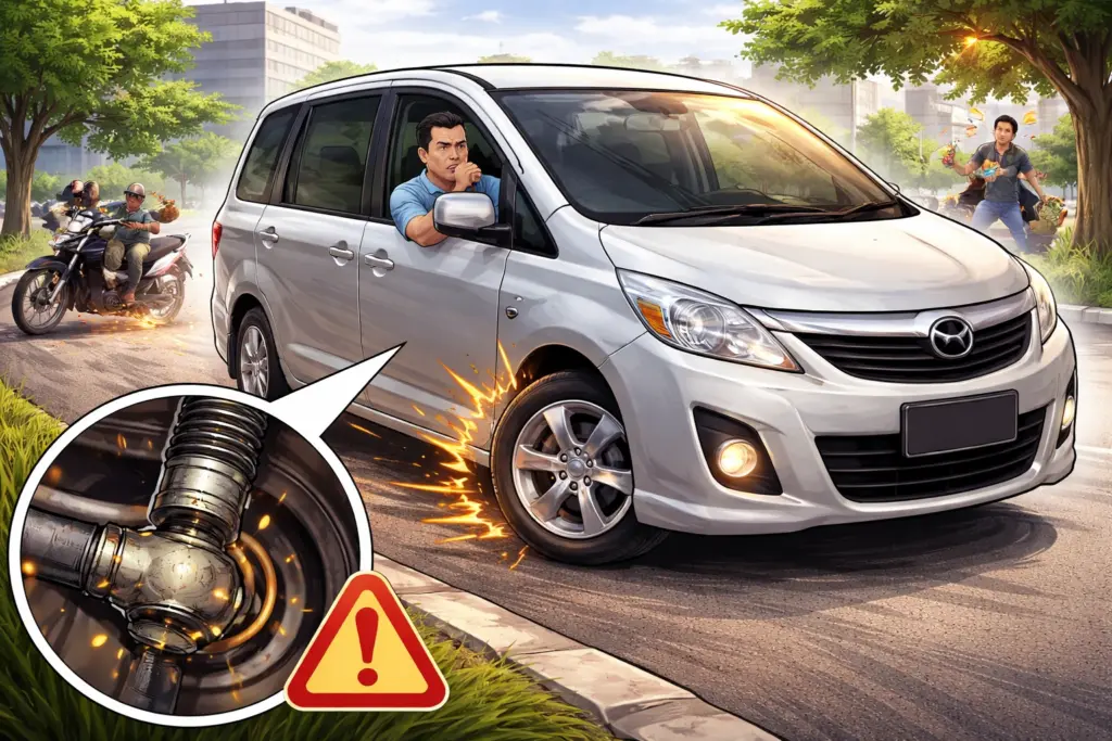 Kaki kaki mobil bunyi nyit nyit saat belok siantan hilir