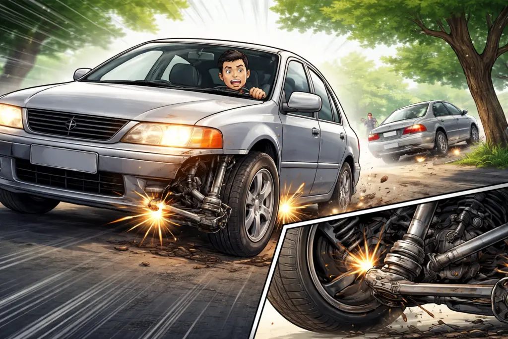 kaki kaki mobil bunyi krek siantan hilir