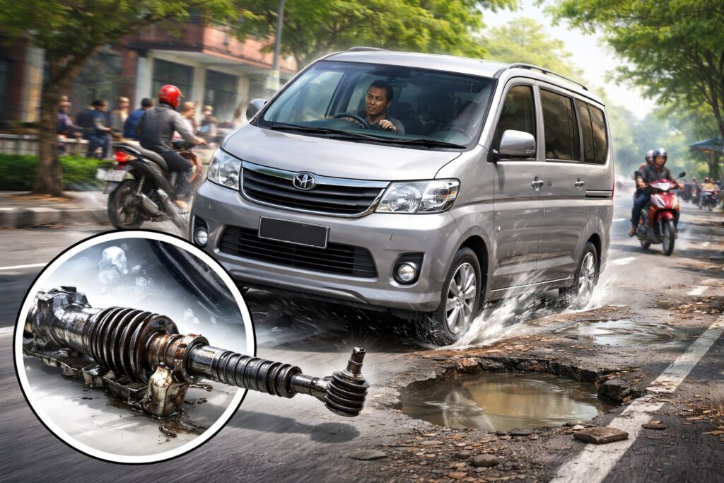 rack steer rusak bansir laut