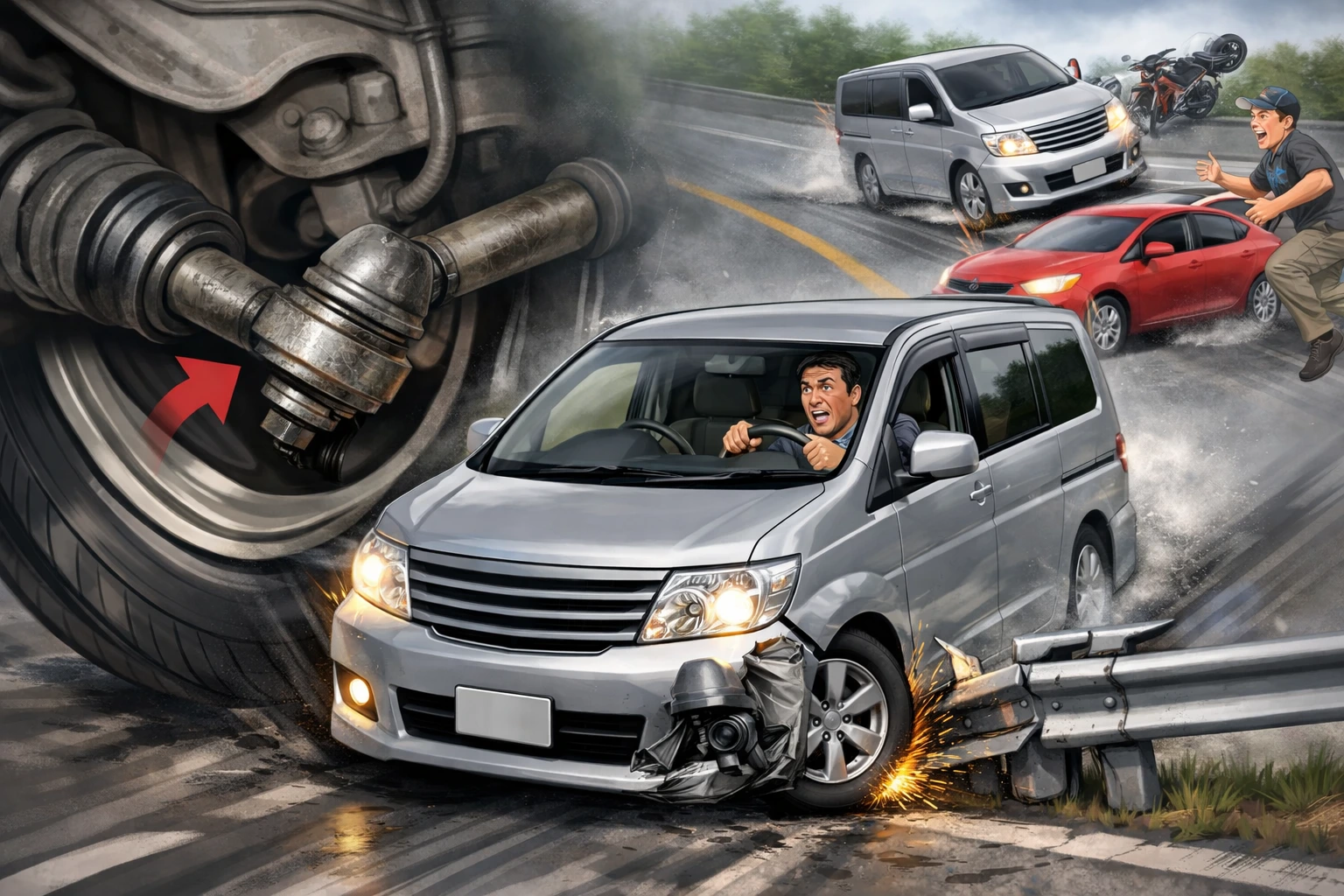 tie rod longgar dan bermasalah