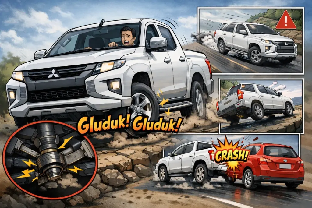 kaki kaki mobil bunyi gluduk gluduk siantan hilir