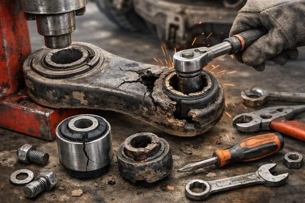 perbaikan bushing arm mobil Narogong